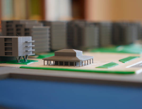 Maqueta de desarrollo urbano de Martínez Goiri Arquitectos